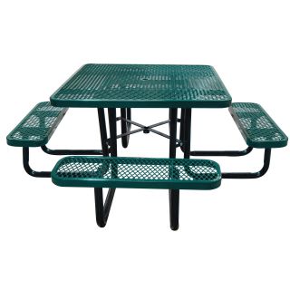 Leisure Craft Commercial Square Expanded Metal Picnic Table   Picnic Tables