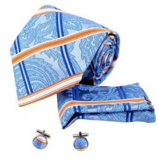 H5199 Orange Patterned Perfect Silk Ties Cufflinks Hanky Set 3PT By Y&G at  Mens Clothing store: Neckties