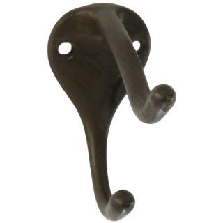 Rockwood 802.10B Bronze Medium Coat Hook, 1 3/16" Width x 1 1/2" Height, 3" Projection, Satin Oxidized Oil Rubbed Finish