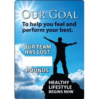 Accuform Signs MSR804PL WorkHealthy Plastic Write A Day Scoreboard, "Our Goal   To Help You Feel And Perform Your Best   Our Team Has Lost #### Pounds   Healthy Lifestyle Begins Now, " 14" Width X 20" Height: Industrial Warning Signs: I