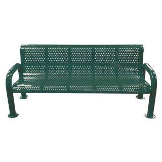 8 ft. Multicolor Perforated U Leg Commercial Grade Personalized Park Bench   MULRF96   Outdoor Benches  Patio, Lawn & Garden