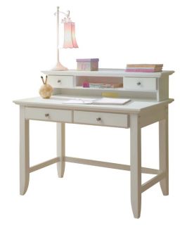 Home Styles Naples Student Desk with Hutch   White   Desks