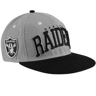 Oakland Raiders Big Text 2 Tone Flatbill Snapback Hat : Sports Fan Baseball Caps : Sports & Outdoors