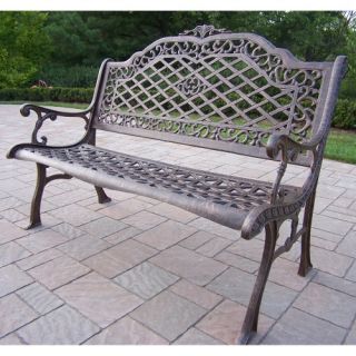 Oakland Living Ornamental High Back Bench   Outdoor Benches