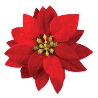 Dress My Cupcake DMC41X 806SET Poinsettia Flower Pick Decorative Cake Topper, Christmas, Red, Case of 24: Kitchen & Dining