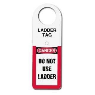 Accuform Signs TSS807 Plastic Status Alert Tag Holder, Legend "DANGER DO NOT USE LADDER", 4 1/2" Width x 12" Height x 0.060" Thickness, Black/Red on White: Lockout Tagout Locks And Tags: Industrial & Scientific