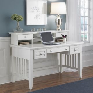 Home Styles Arts & Crafts Executive Desk and Hutch   White   Computer Desks