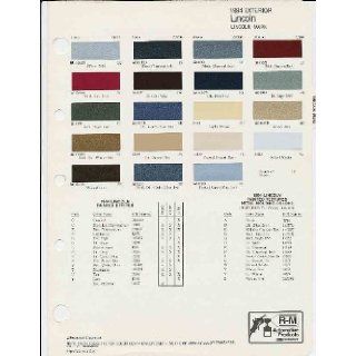 1984 Lincoln Continental, Mark Color Paint Chip Page: Lincoln, Ford: Books