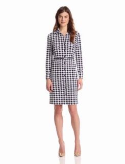 Anne Klein Women's Hounds Tooth Print Dress, New Marine Multi, Medium at  Womens Clothing store