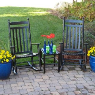Dixie Seating XL Rocking Chair Set with FREE Side Table   Black   Outdoor Rocking Chairs