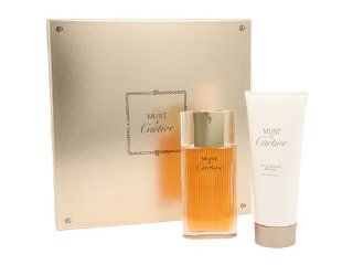 CARTIER MUST SET EDT SPRAY 1.6 OZ.+ BODY MILK 3.3 OZ. IN GIFT BOX  Eau De Toilettes  Beauty