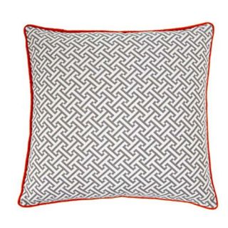 Jiti Maze Grey / Orange Square Outdoor Pillow   Outdoor Pillows