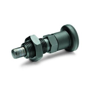 GN 817 Series Steel Non Lock Out Type Inch Size Indexing Plunger with Multiple Pin Lengths and Pull Knob, Threaded Body, with Lock Nut, 3/8" 16 Thread Size, 0.71" Thread Length, Spring Load End 4.1 Pounds: Ball Nose Spring Plunger: Industrial &am