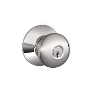Schlage F80PLY625 Polished Chrome Keyed Entry Plymouth Storeroom Door Knob Set   Doorknobs  