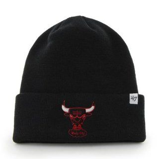 Chicago Bulls Black "Windy City" Beanie Hat   NBA Cuffed Knit Toque Cap  Sports Fan Beanies  Sports & Outdoors