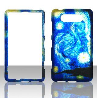 2D Blue Design Nokia Lumia 820 AT&T Case Cover Hard Phone Case Snap on Cover Rubberized Touch Protector Faceplates: Cell Phones & Accessories