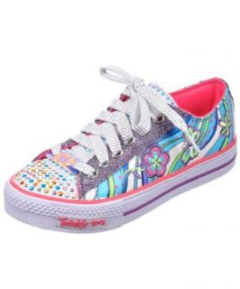 Skechers Girls' Twinkle Toes Shuffles Sweetie Times, White/Multi, US 10.5 M: Footwear: Shoes