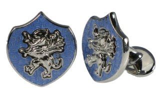 David Donahue Sterling Silver Griffin Blue Cufflinks: Jewelry