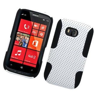 Bundle Accessory For Verizon Nokia Lumia 822   Hybrid Case Black TPU White NET Case Cover + Lf Stylus Pen + Lf Screen Wiper Cell Phones & Accessories