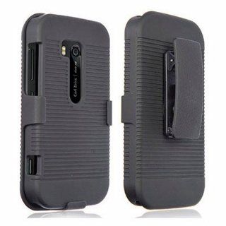 DECORO DHCNK822 Premium Rubberized Ribbed Shell Holster Combo with Kickstand for Nokia Lumia 822   1 Pack   Retail Packaging   Black: Cell Phones & Accessories