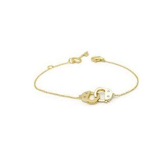 apop nyc Gold Vermeil Handcuff Bracelet with Key Charm 7 inch [Jewelry] (gold plated silver): Jewelry
