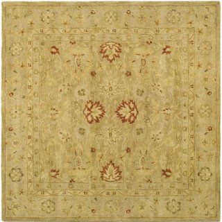 Safavieh AT822B 6SQ Antiquities Collection Handmade Light Brown and Beige Hand Spun Wool Square Area Rug, 6 Feet  