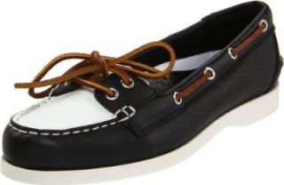 Lauren Ralph Lauren Women's Yolanda Boat Shoe, Black/Ralph Lauren White/Black Nappa, 5.5 B US Loafers Shoes Shoes