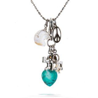 Amaro Jewelry, Necklace   Mazal Luck Amulet in Turquoise Silver and White   3C849SOSA: Chain Necklaces: Jewelry