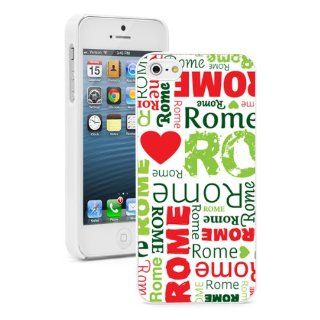 Apple iPhone 5 5S White 5W826 Hard Back Case Cover Color Love Rome Typography Cell Phones & Accessories