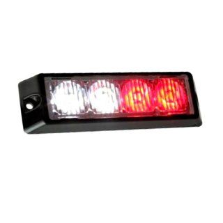 851 Red White 4 LED Emergency Strobe Light Head Waterproof Surface Mount Deck Dash Grille: Automotive