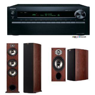Onkyo TX NR828 7.2 Channel Wireless Network A/V Receiver Plus a Pair of Polk Audio TSx 440T Floorstanding Speakers & a Pair of TSx 220B Bookshelf Speakers (Cherry Finish) Electronics