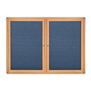 2 Door Ovation Fabric Tackboard Frame Finish: Maple, Surface Color: Blue, Size: 36" H x 60" W x 2.13" D : Combination Presentation And Display Boards : Office Products
