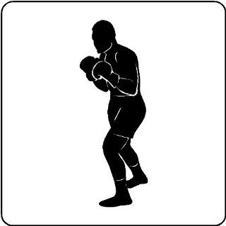 BOXING WALL DECAL REMOVABLE WALL STICKER ART BOXING DECOR, MATTE, BLACK  