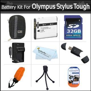 32GB Accessories Bundle Kit For Olympus Stylus Tough 8010 6020 TG 610 TG 810 TG 820 iHS, TG 830 iHS, TG 630 iHS Digital Camera 32GB High Speed SD Memory Card + Extended (1000maH) Replacement LI 50B Battery + Ac/ Dc Charger + FLOAT STRAP + Case + More  Cam