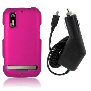 Motorola Photon 4G MB855   Hot Pink Rubberized Hard Plastic Skin Case Cover + Car Charger [AccessoryOne Brand]: Cell Phones & Accessories