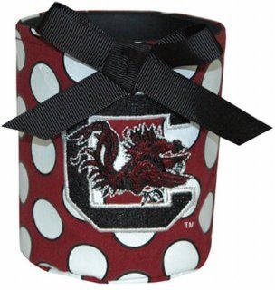 NCAA South Carolina Fighting Gamecocks Koozie with Polka Dot Design  Sports Fan Cold Beverage Koozies  Sports & Outdoors