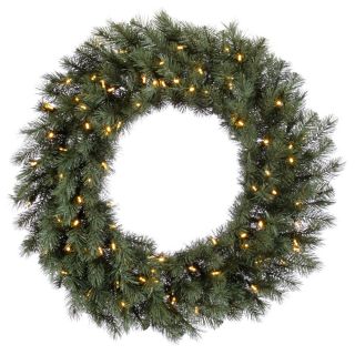 Blue Albany Spruce Pre Lit LED Wreath   Christmas Wreaths