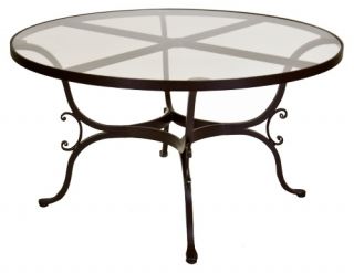 O.W. Lee Ashbury 53.75 in. Round Glass Top Patio Dining Table   Patio Tables