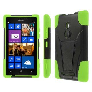 MPERO IMPACT X Series Kickstand Case for Nokia Lumia 925   Black / Neon Green: Cell Phones & Accessories