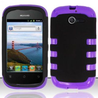 Huawei Ascend Y Case for H866 / M866 / H866C Hybrid Fusion Design Purple with Black Cover + Gift Box: Cell Phones & Accessories