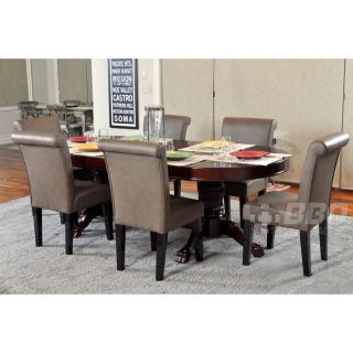 BBO Poker Tables Rockwell 8 Piece Dining Table Set with Premium Chairs   Poker Tables