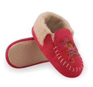 Dora the Explorer Toddler Girls Pink Faux Suede Moccasin Slippers   Sz 5/6: Shoes