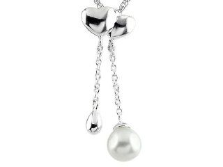6mm 2 Drop Freshwater Cultured Pearl Pendant Heart Shaped Top: Finejewelers: Jewelry