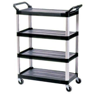 Rubbermaid 4 Shelf Cart, Open Sided   Black   CASE PACK OF 2 : Utility Carts : Office Products
