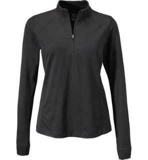 Zero Restriction Z400 Zip Mock Shirt   Long Sleeve (For Women)   BLACK : Golf Shirts : Sports & Outdoors