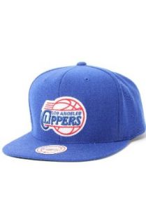 Mitchell And Ness Mitchell And Ness Retro Logo LA Clippers Snapback Hat Blue: Clothing