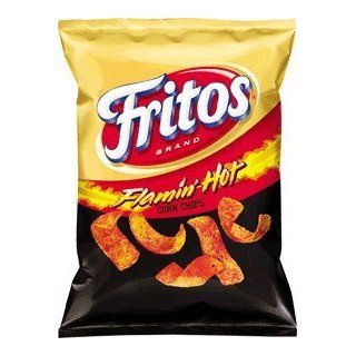Fritos Flamin' Hot Flavored Corn Chips, 2.875 Oz Bags (Pack of 34): Everything Else