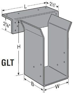 Simpson Strong Tie GLT4 H11.875 3 1/2" x 11 7/8" Top Flange Hanger   Solid Sawn Lumber w/N54A Nails: Home Improvement