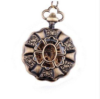 Seasonwind Mens Fashion Double Hunter Mechanical Vintage Silver Necklace Chain Pocket Watch: Home & Kitchen