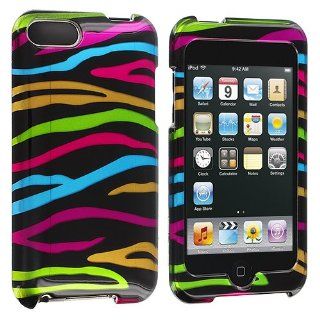 Electromaster Rainbow Zebra on Black Design Crystal Hard Skin Case Cover : MP3 Players & Accessories